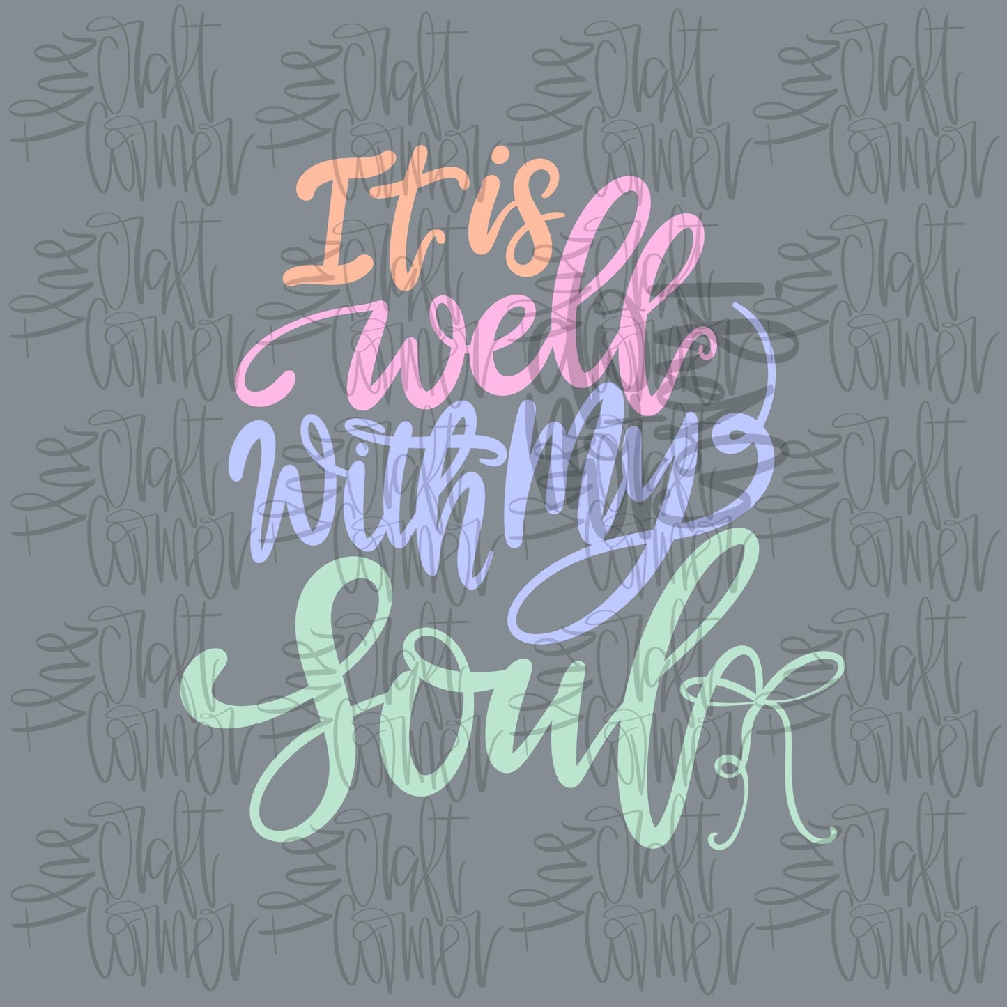 It Is Well With My Soul PNG, Faith PNG, Religious PNG, Whimsy Png, Girly Png, Dainty Png, Coquette Png, Love Like Jesus Png, Hand Lettered
