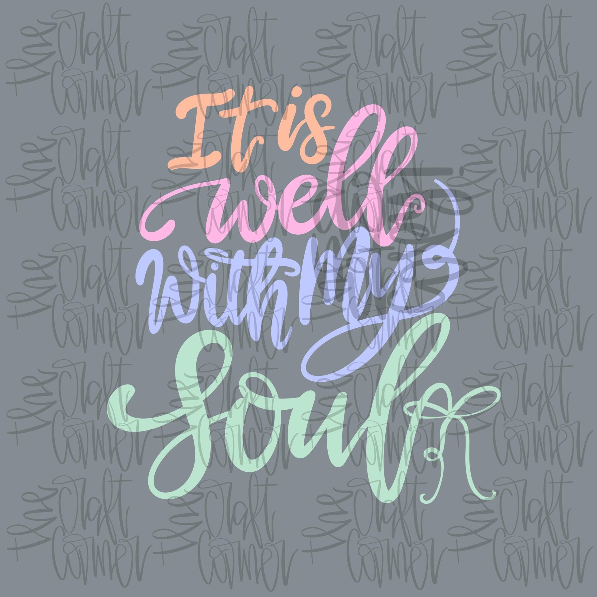 It Is Well With My Soul PNG, Faith PNG, Religious PNG, Whimsy Png, Girly Png, Dainty Png, Coquette Png, Love Like Jesus Png, Hand Lettered