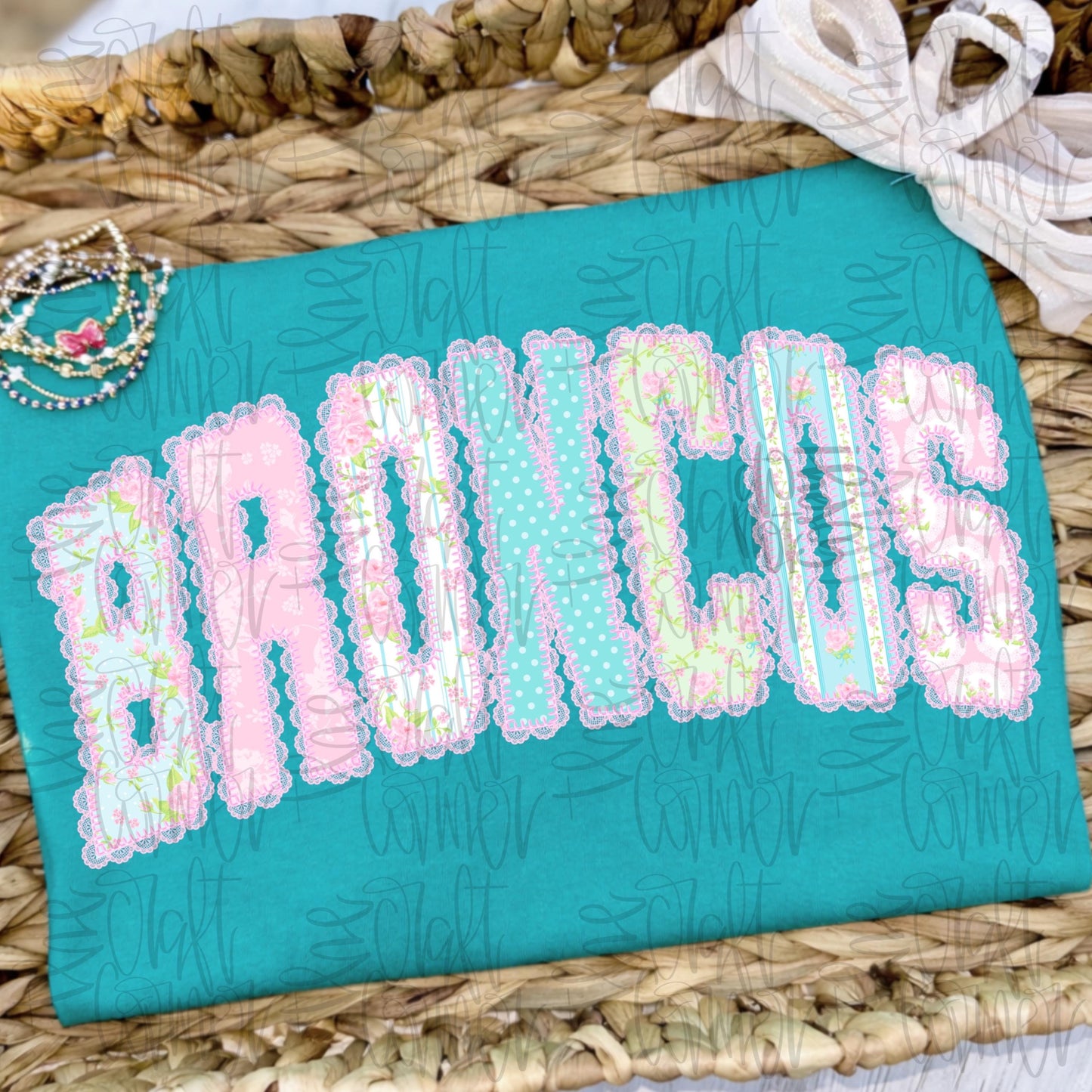 Broncos PNG, Mascot PNG, Dainty PNG, Lace Png, Girly Png, School Spirit Png, Grandmillennial Png, Doodle Png, Preppy Floral Png, Trendy Png