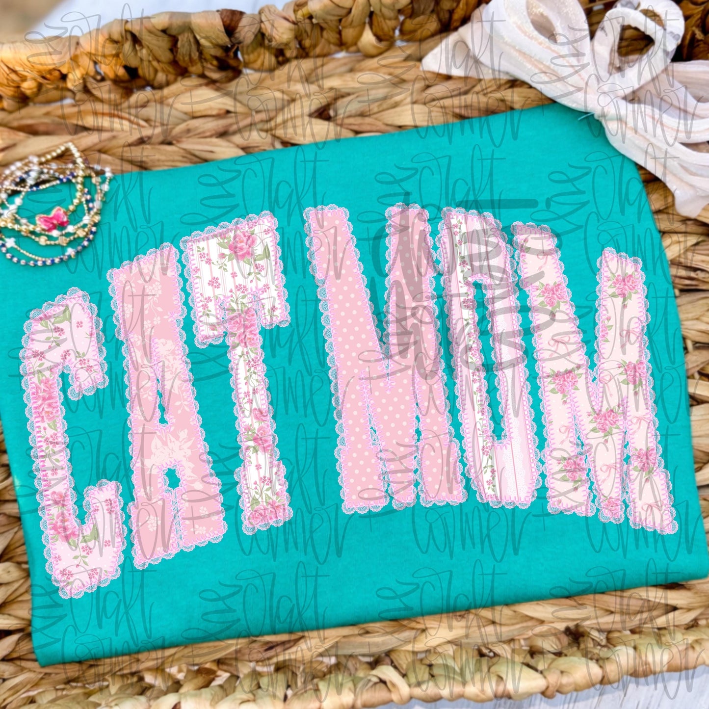 Cat Mom PNG, Mom PNG, Dainty PNG, Lace Png, Girly Png, Grandmillennial Png, Doodle Png, Preppy Floral Png, Mommy and Me Png, Mothers Day Png