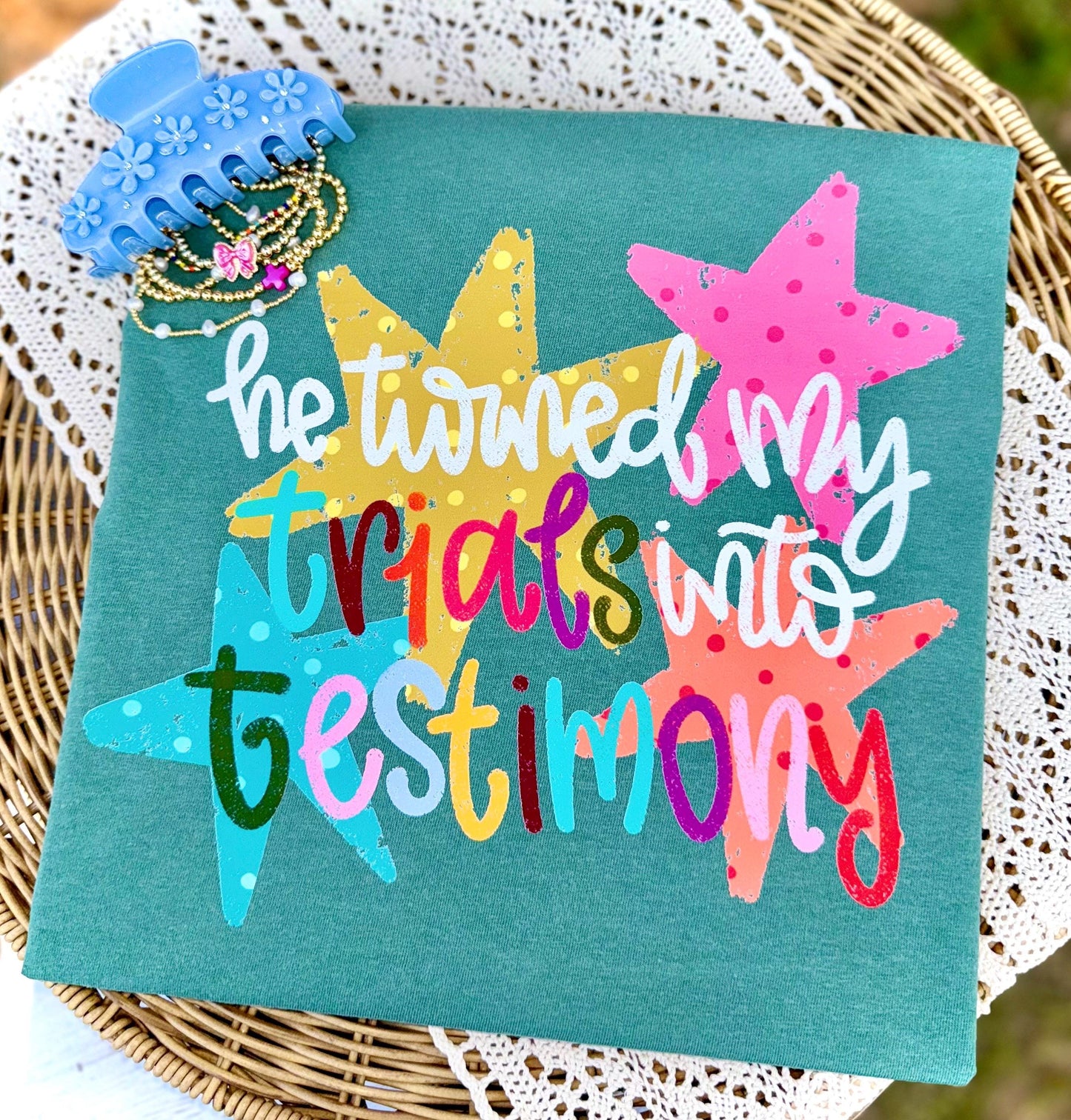 He Turned My Trials Into Testimony PNG, Faith PNG, Religious PNG, Spring Png, Whimsy Png, Girly Png, Dainty Png, Coquette Png, Jesus Png