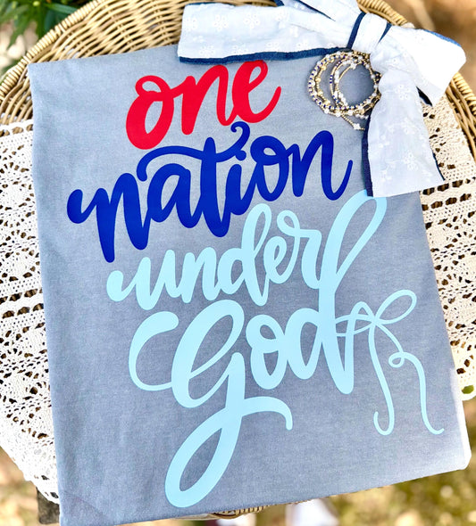 One Nation Under God PNG, Faith PNG, Patriotic PNG, American Png, Whimsy Png, Girly Png, Dainty Png, Coquette Png, Memorial Day Png
