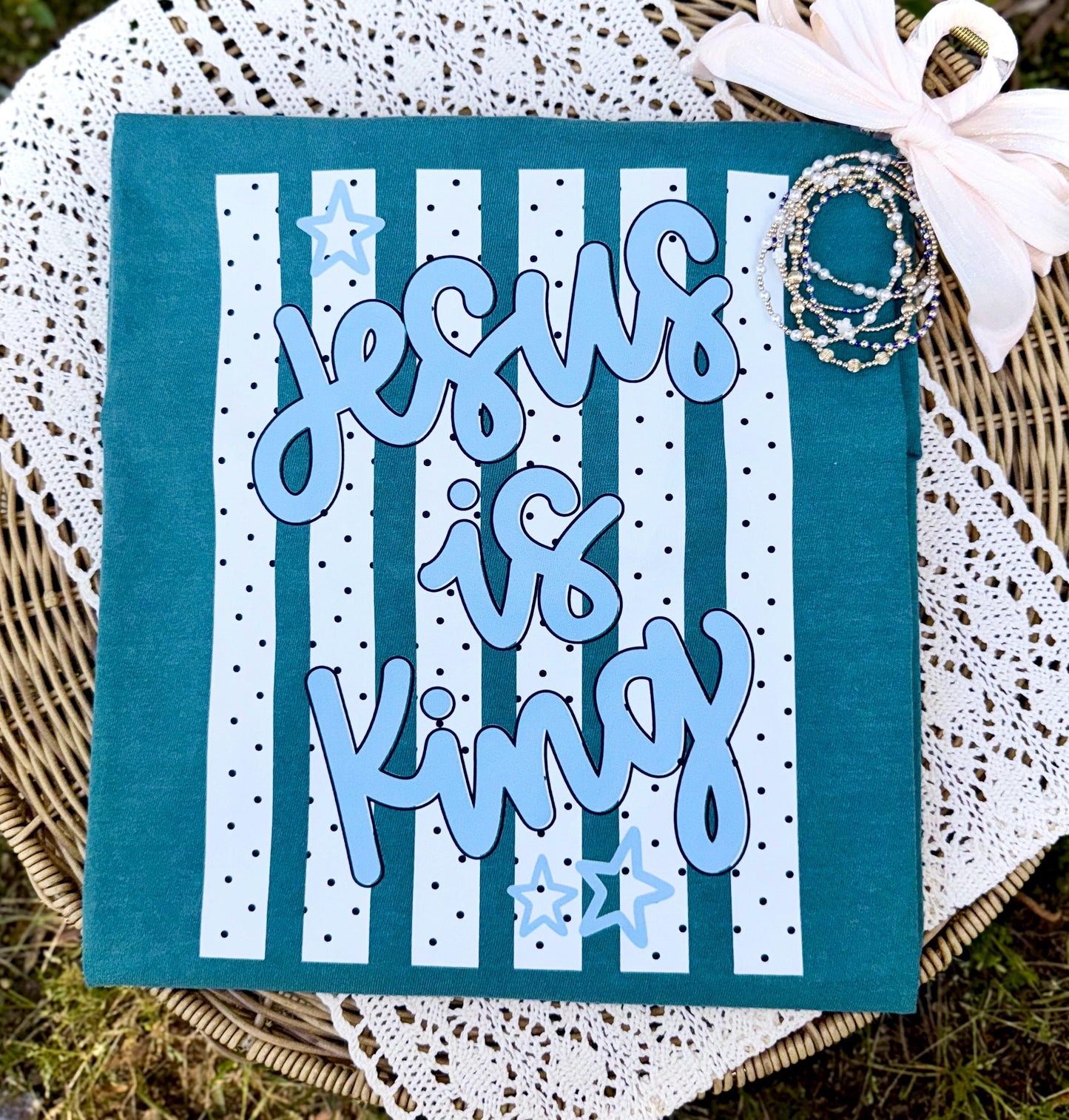 Jesus Is King PNG, Faith PNG, Religious PNG, Spring Png, Whimsy Png, Girly Png, Stripes Png, Dainty Png, Be Still Png, Love Like Jesus Png