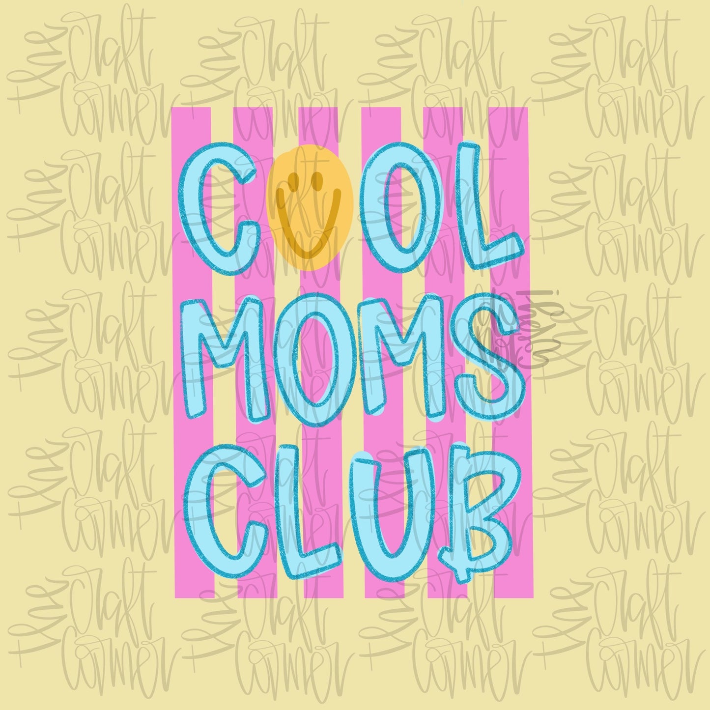Cool Moms Club PNG, Mama PNG, Mom Life PNG, Spring Png, Whimsy Png, Girly Png, Dainty Png, Stripes Png, Love Like Jesus Png