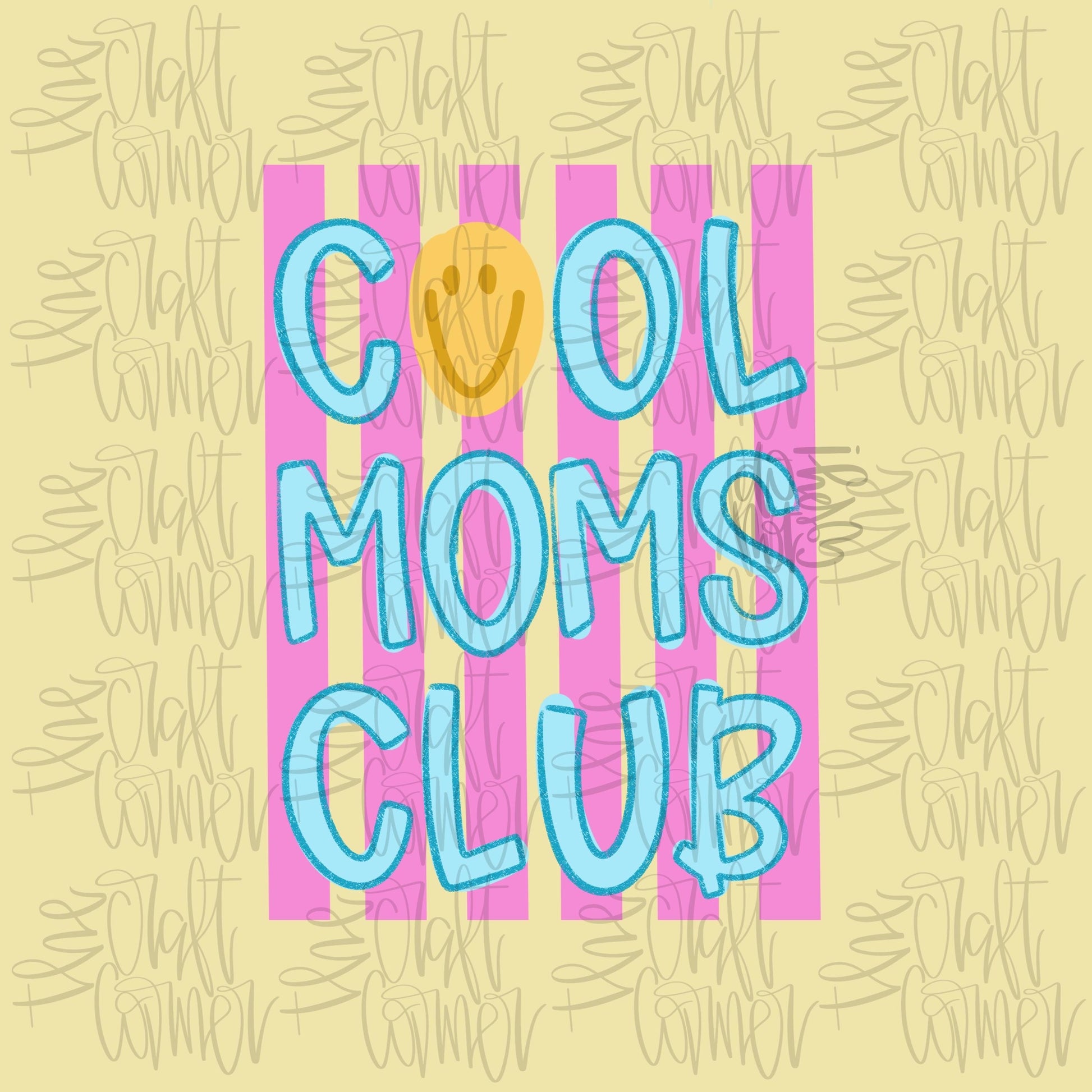 Cool Moms Club PNG, Mama PNG, Mom Life PNG, Spring Png, Whimsy Png, Girly Png, Dainty Png, Stripes Png, Love Like Jesus Png