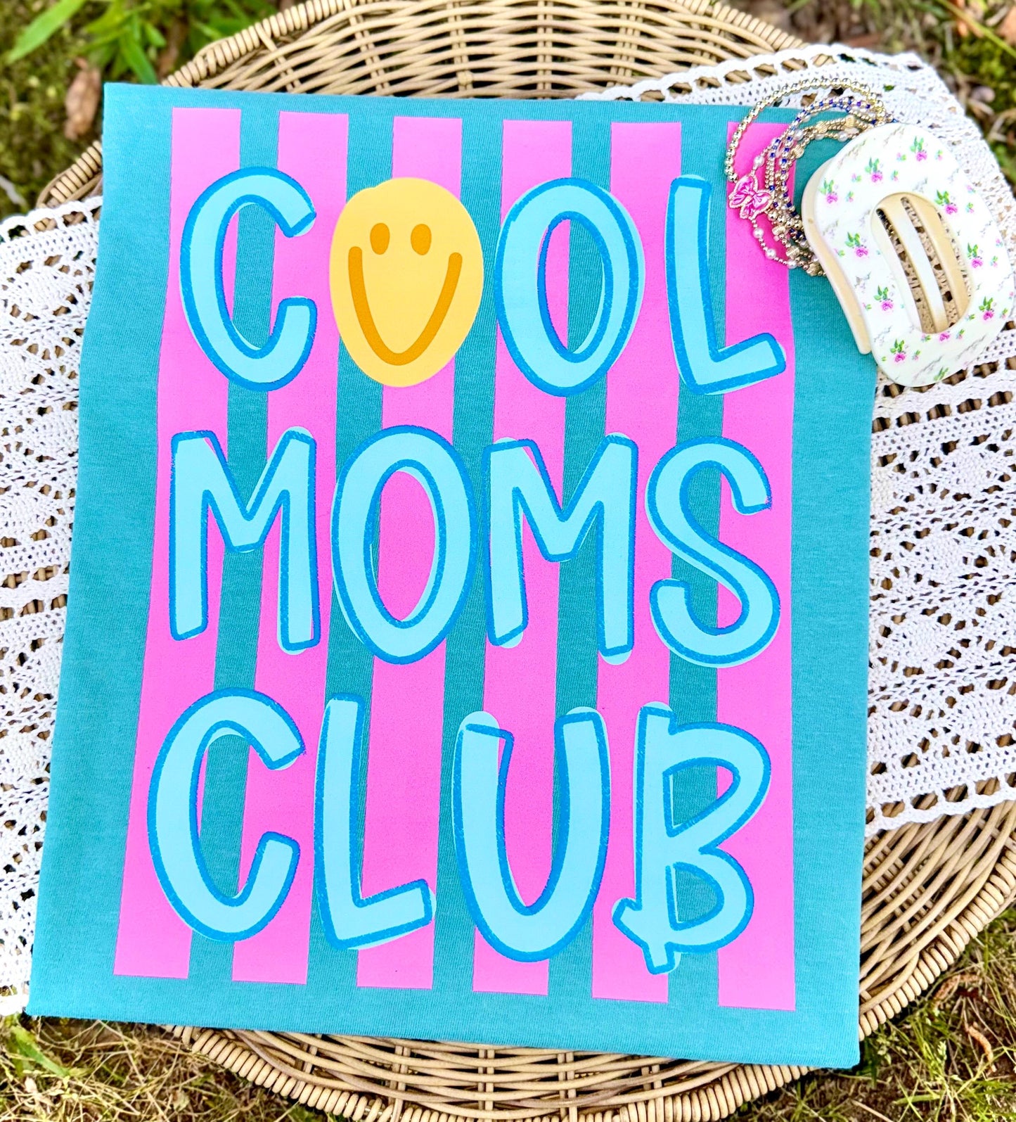 Cool Moms Club PNG, Mama PNG, Mom Life PNG, Spring Png, Whimsy Png, Girly Png, Dainty Png, Stripes Png, Love Like Jesus Png
