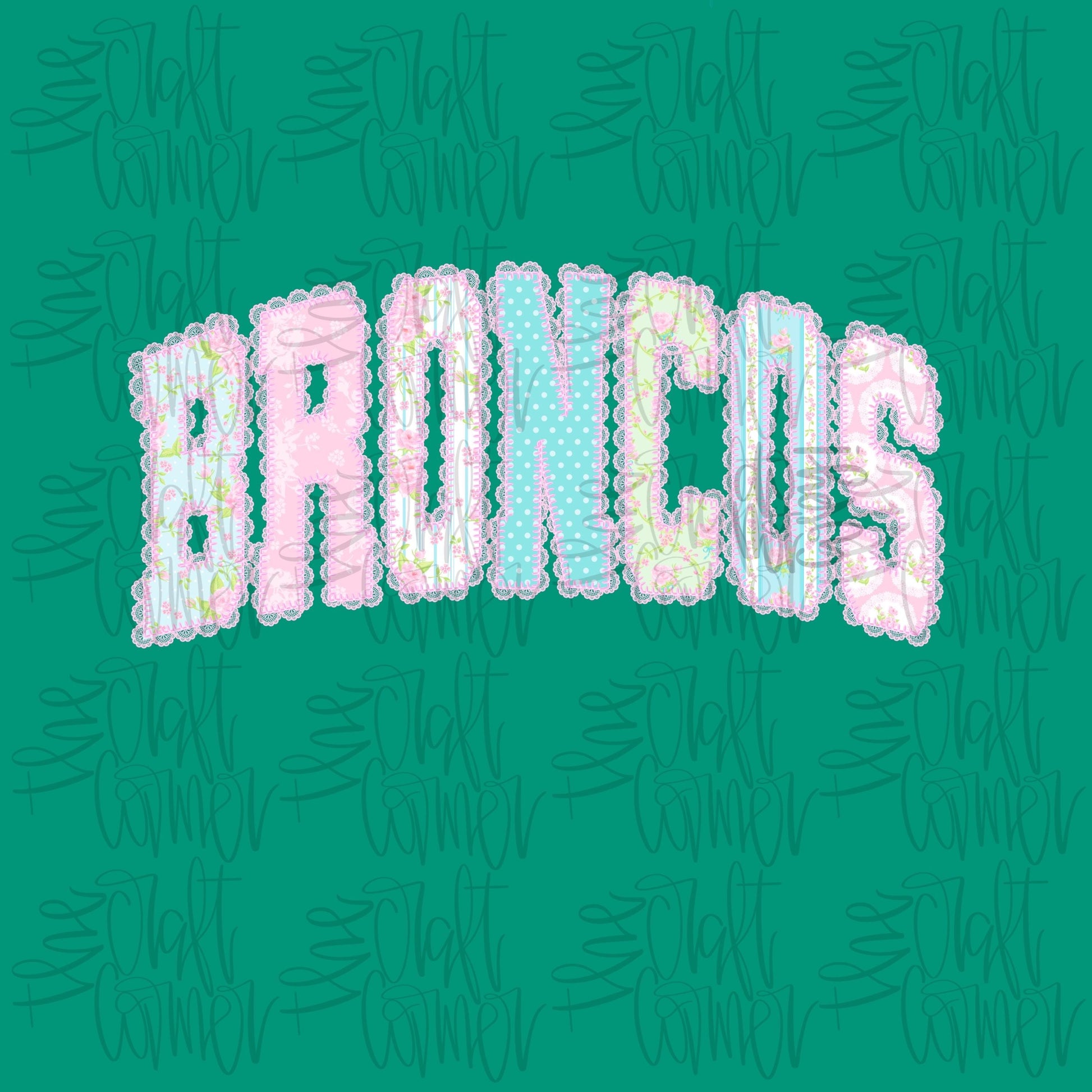 Broncos PNG, Mascot PNG, Dainty PNG, Lace Png, Girly Png, School Spirit Png, Grandmillennial Png, Doodle Png, Preppy Floral Png, Trendy Png