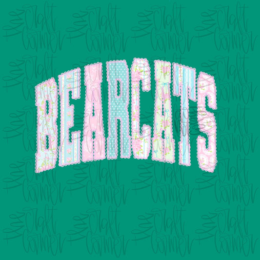 Bearcats PNG, Mascot PNG, Dainty PNG, Lace Png, Girly Png, School Spirit Png, Grandmillennial Png, Doodle Png, Preppy Floral Png, Trendy Png