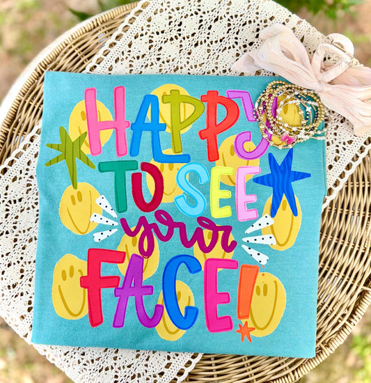 Happy To See Your Face PNG, Doodle PNG, Preppy Png, Hand Lettered PNG, Doodle Png, Smiley Png, Whimsy Png, Teacher Png, Boutique Png