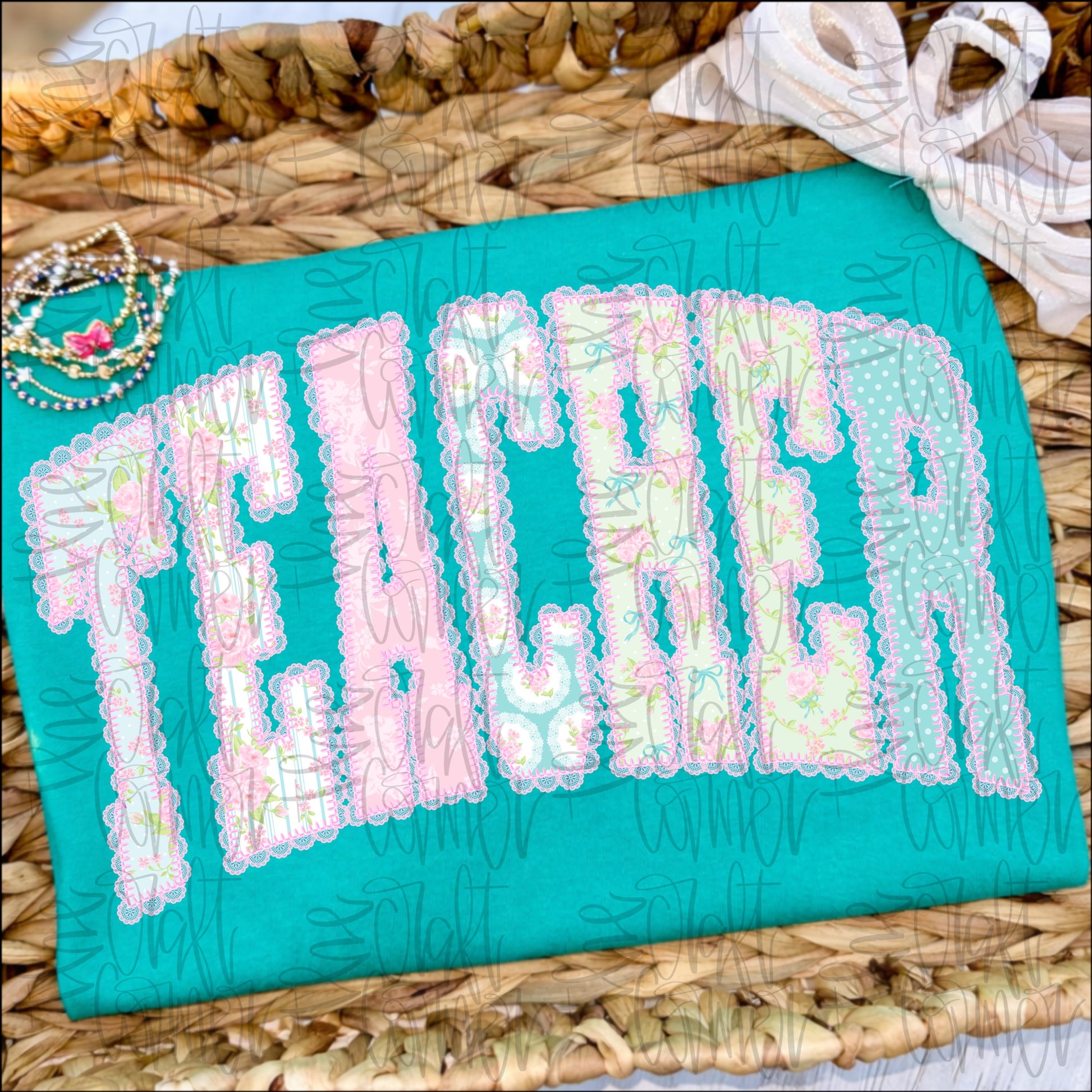 Teacher PNG, Teach PNG, Dainty PNG, Lace Png, Girly Png, Grandmillennial Png, Doodle Png, Preppy Floral Png, Mothers Day Png