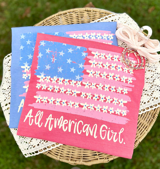 All American Girl PNG, American Flag PNG, Patriotic PNG, American Made Png, Whimsy Png, Girly Png, Dainty Png, Stripes Png, Memorial Day Png