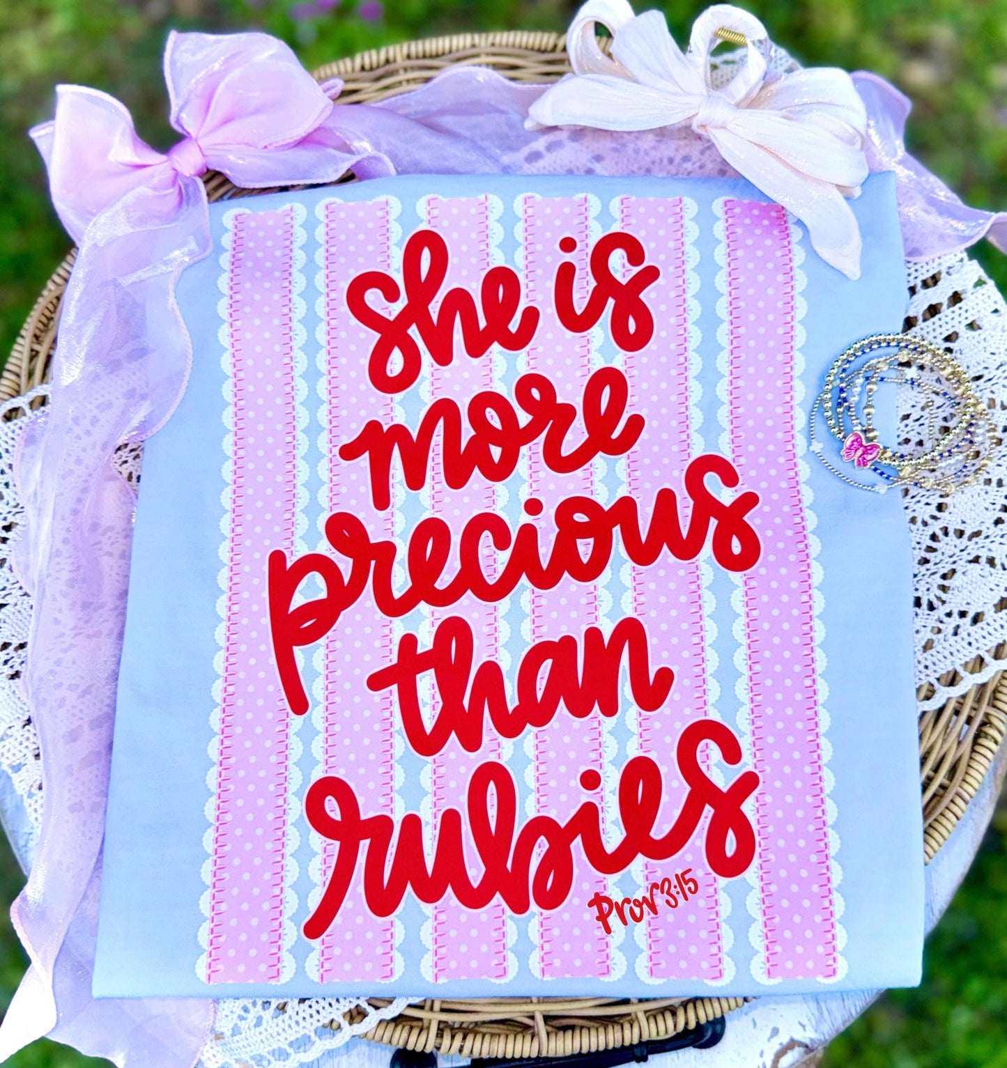 More Precious Than Rubies PNG, Faith PNG, Religious PNG, Spring Png, Whimsy Png, Lace Png, Stripes Png, Dainty Png, Coquette Png