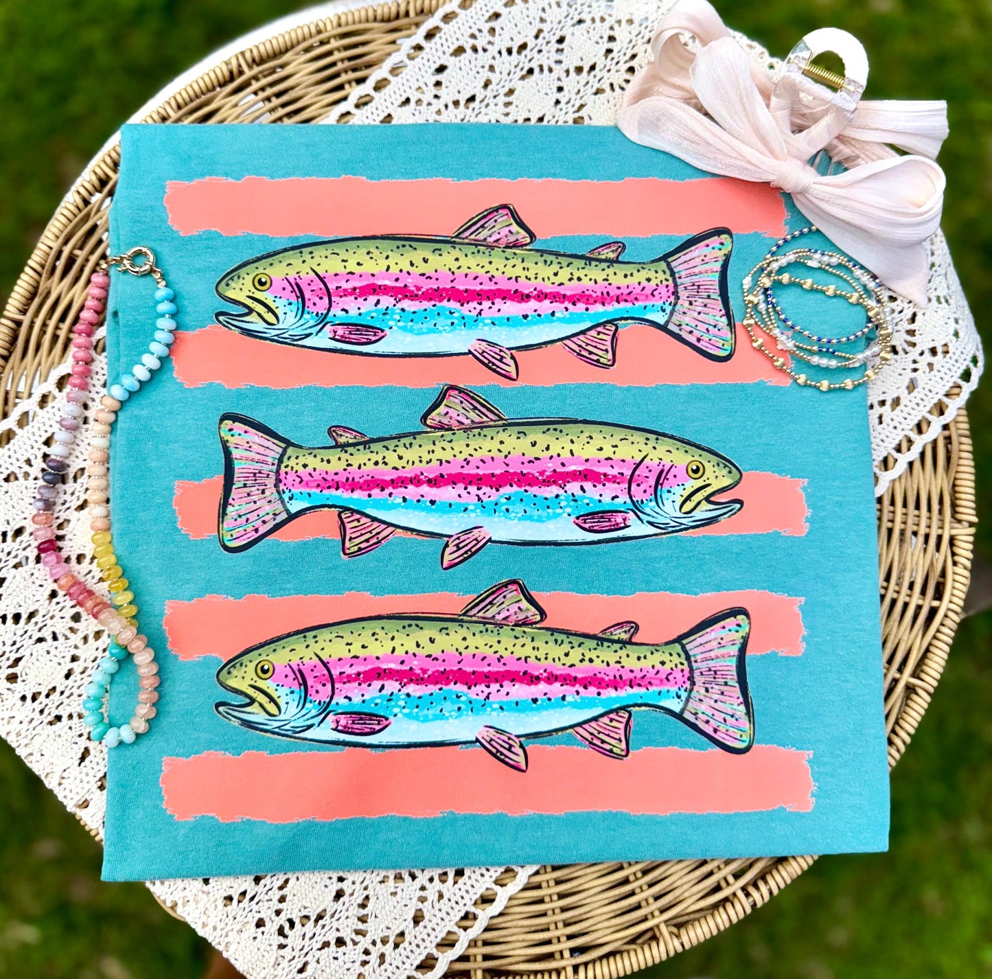 Trout PNG, Fish PNG, Summer PNG, Spring Png, Whimsy Png, Girly Png, Stripes Png, Dainty Png, Lake Days Png, Trout Fish Png, Trendy Png