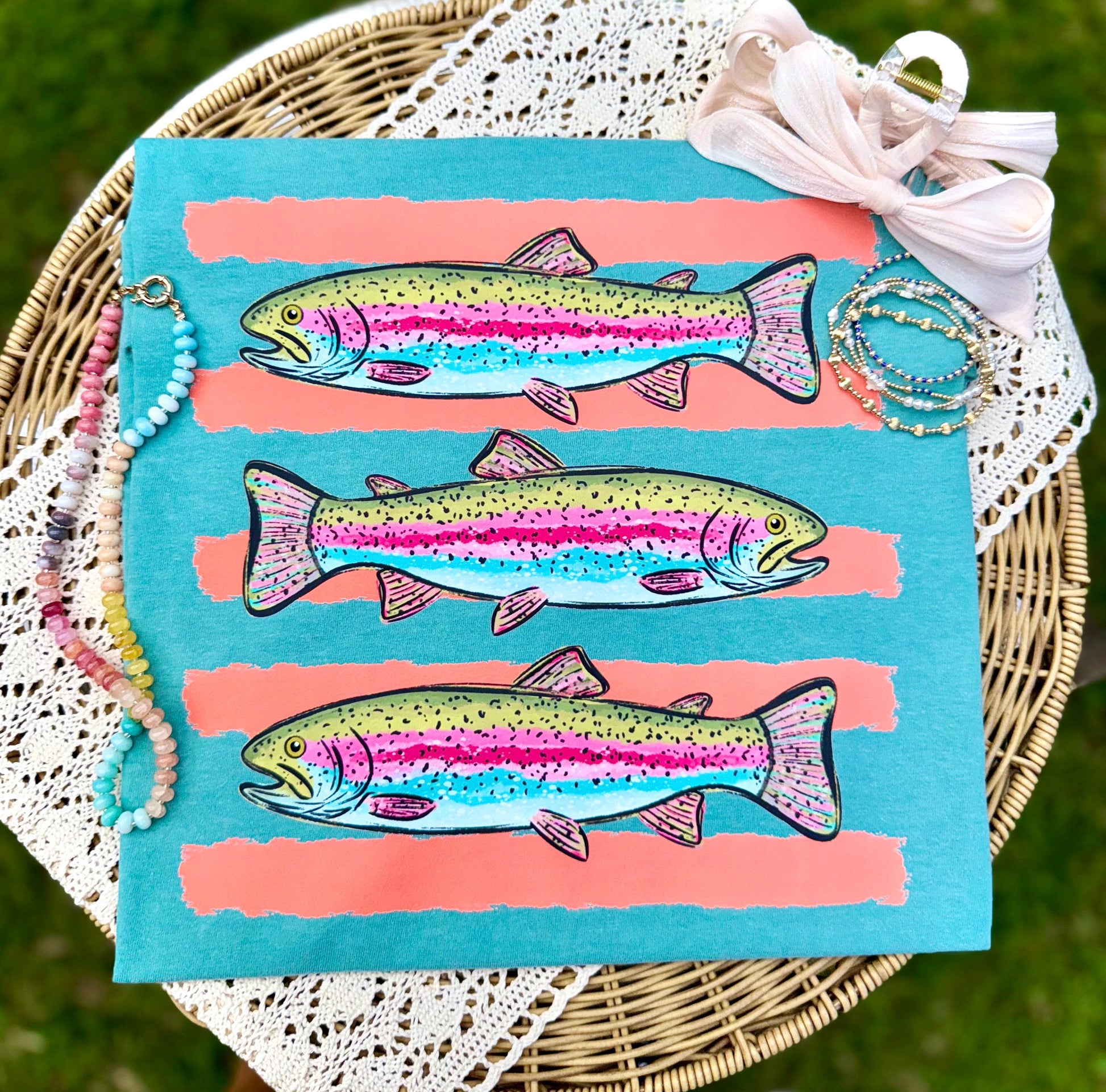 Trout PNG, Fish PNG, Summer PNG, Spring Png, Whimsy Png, Girly Png, Stripes Png, Dainty Png, Lake Days Png, Trout Fish Png, Trendy Png
