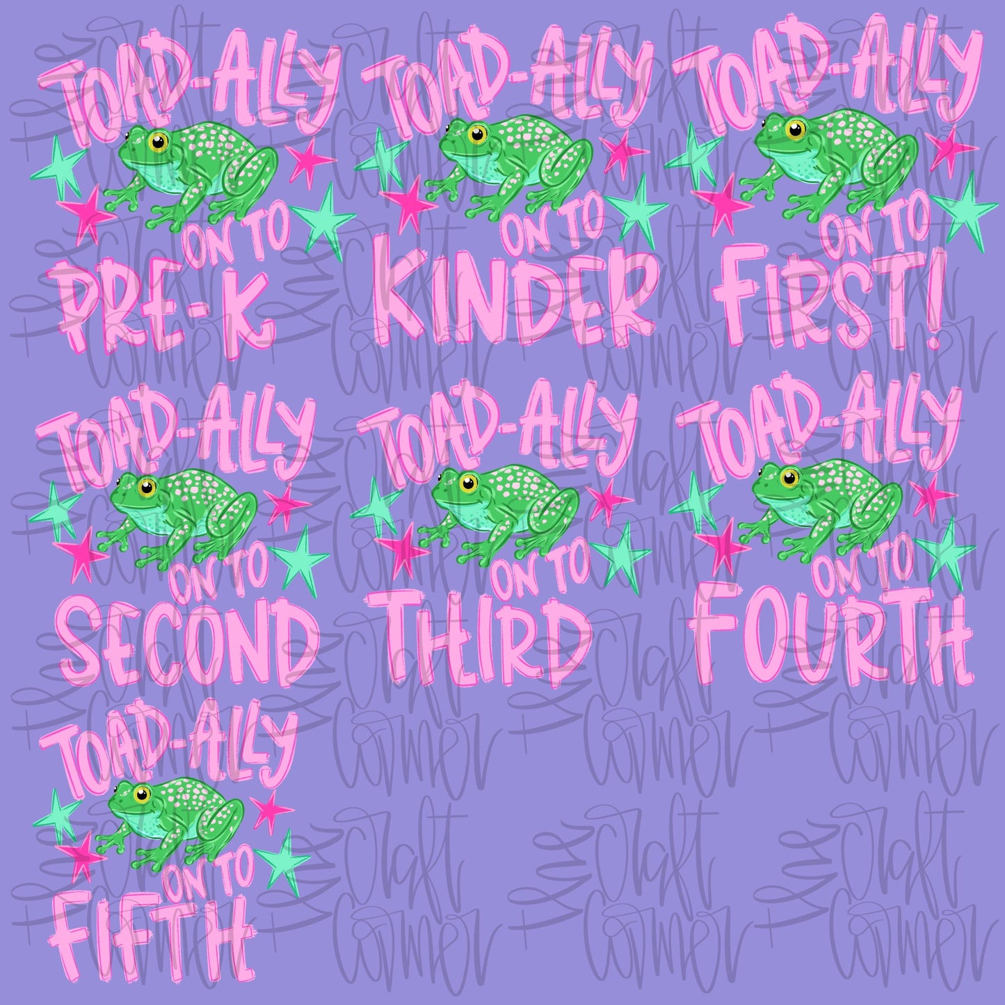 Out Of School PNG Bundle, Toad-Ally On To School, Last Day Of School PNG, Teacher PNG, Girly Png, Preppy School Png, All Grades