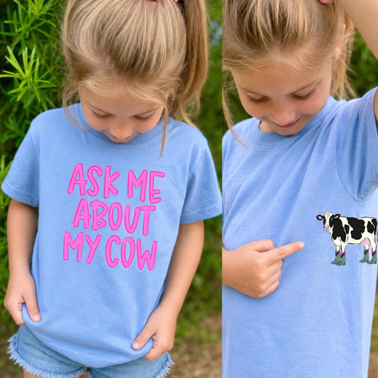 Ask Me About My Cow PNG, Moo Cow PNG, Trending PNG, Girly Png, Catch Phrase Png, Farm Png, Viral Png, Farm Animal Png, Boutique Png