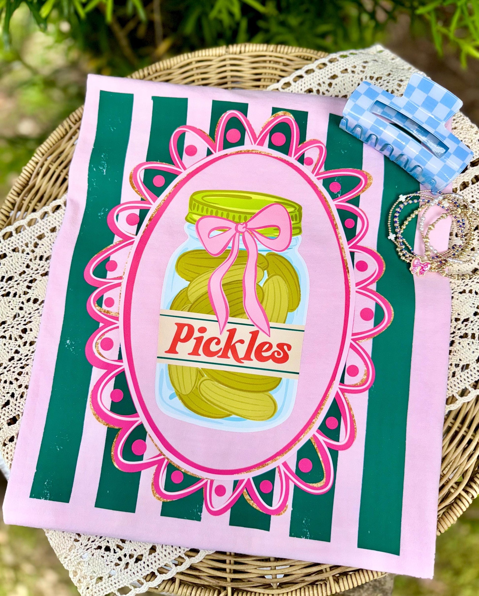Pickle Coquette PNG, Pickles PNG, Pickle Festival PNG, American Png, Whimsy Png, Girly Png, Dainty Png, Stripes Png, Preppy Png