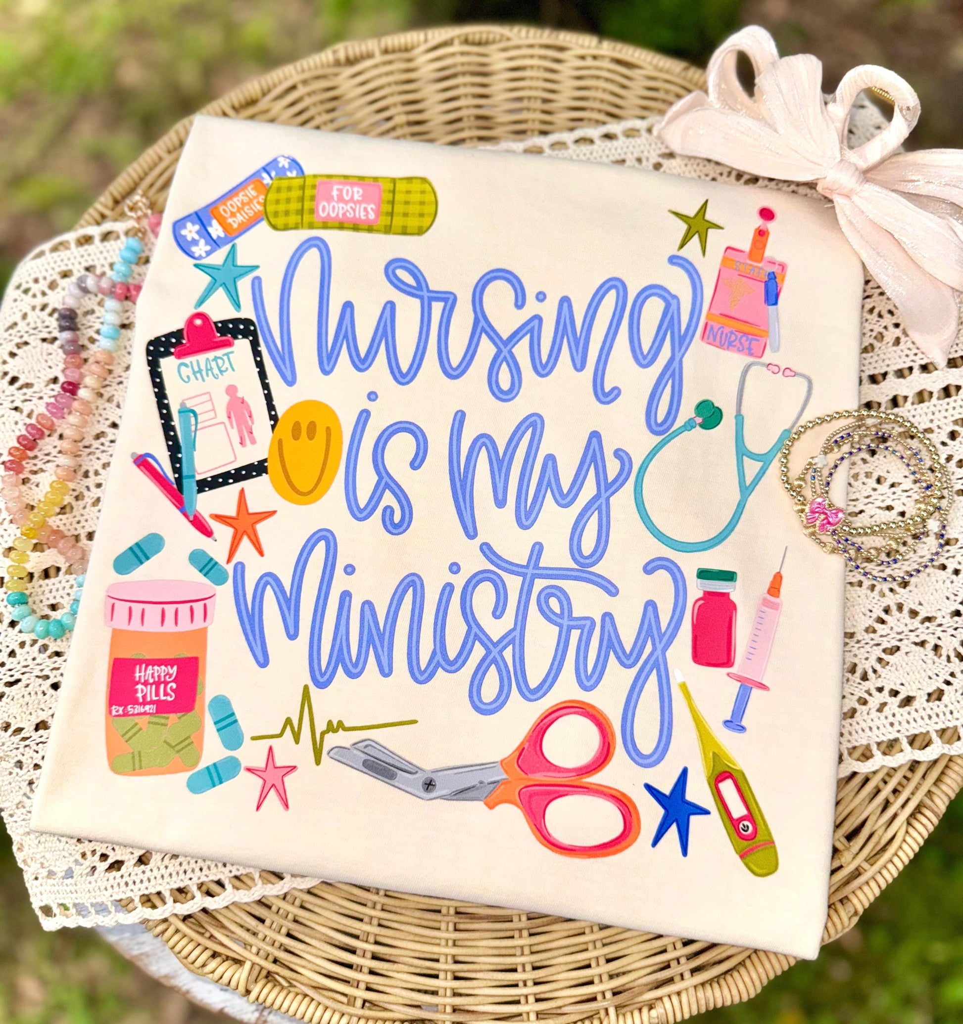 Nursing Is My Ministry PNG, Teacher PNG, Dainty PNG, Nurse Png, Girly Png, Grandmillennial Png, Doodle Png, School Png, Rn Png