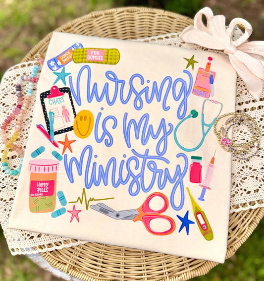 Nursing Is My Ministry PNG, Teacher PNG, Dainty PNG, Nurse Png, Girly Png, Grandmillennial Png, Doodle Png, School Png, Rn Png