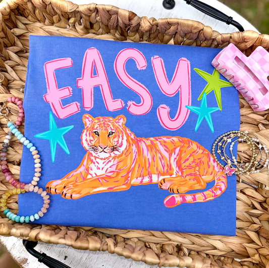 Easy Tiger PNG, Tiger PNG, Trending PNG, Preppy Tiger Png, Catch Phrase Png, Respect The Locals Png, Girly Png, Boutique Png