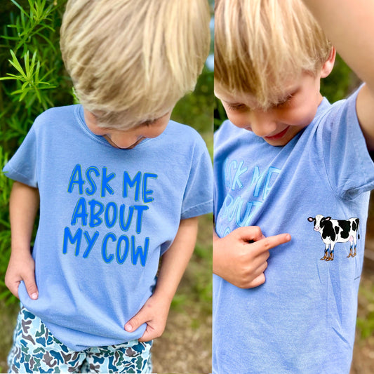 Ask Me About My Cow PNG, Moo Cow PNG, Trending PNG, Catch Phrase Png, Farm Png, Boys Png, Viral Png, Farm Animals Png, Boutique Png
