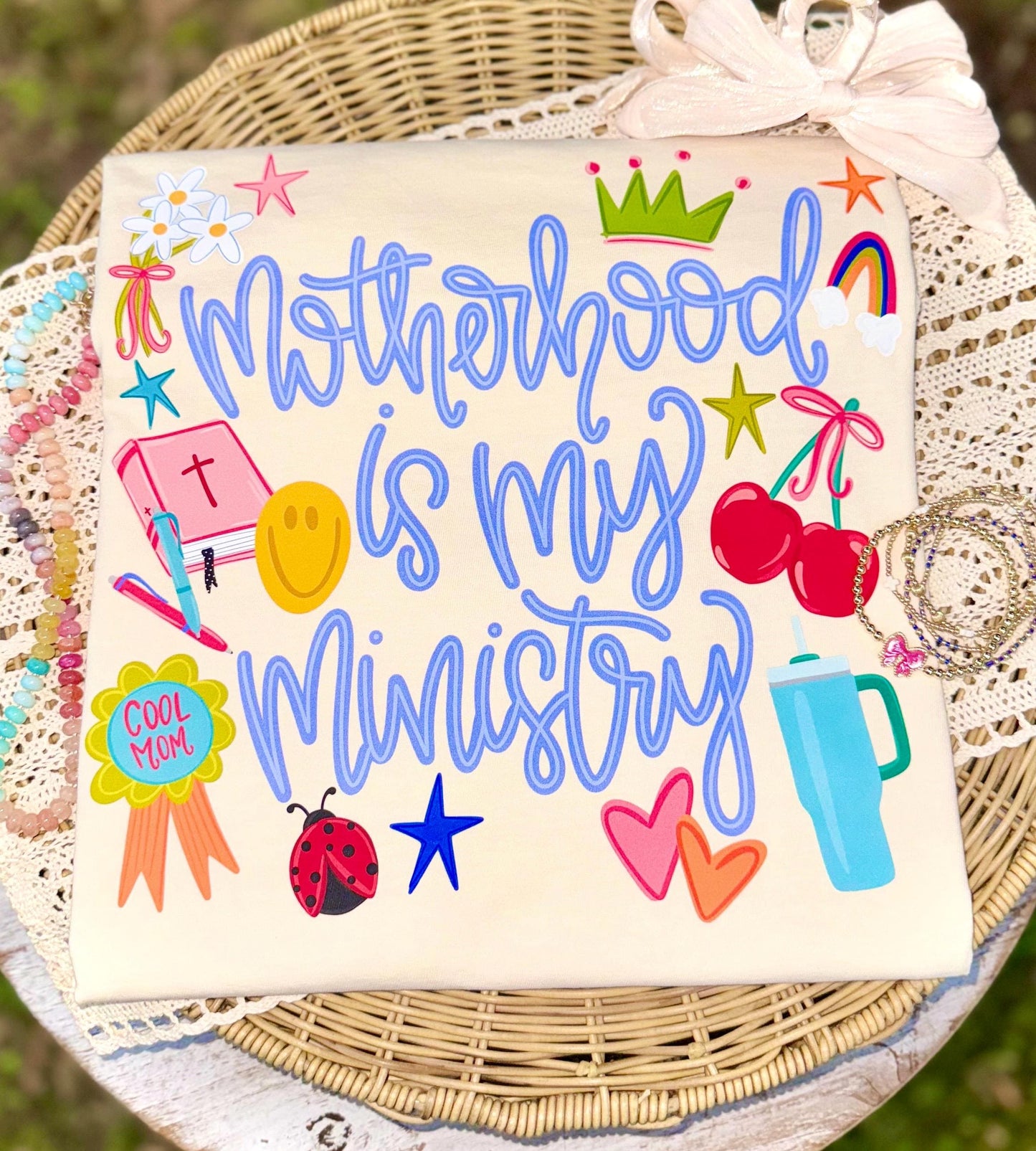 Mommin Is My Ministry PNG, Mama PNG, Dainty PNG, Lace Png, Girly Png, Grandmillennial Png, Doodle Png, Mothers Png